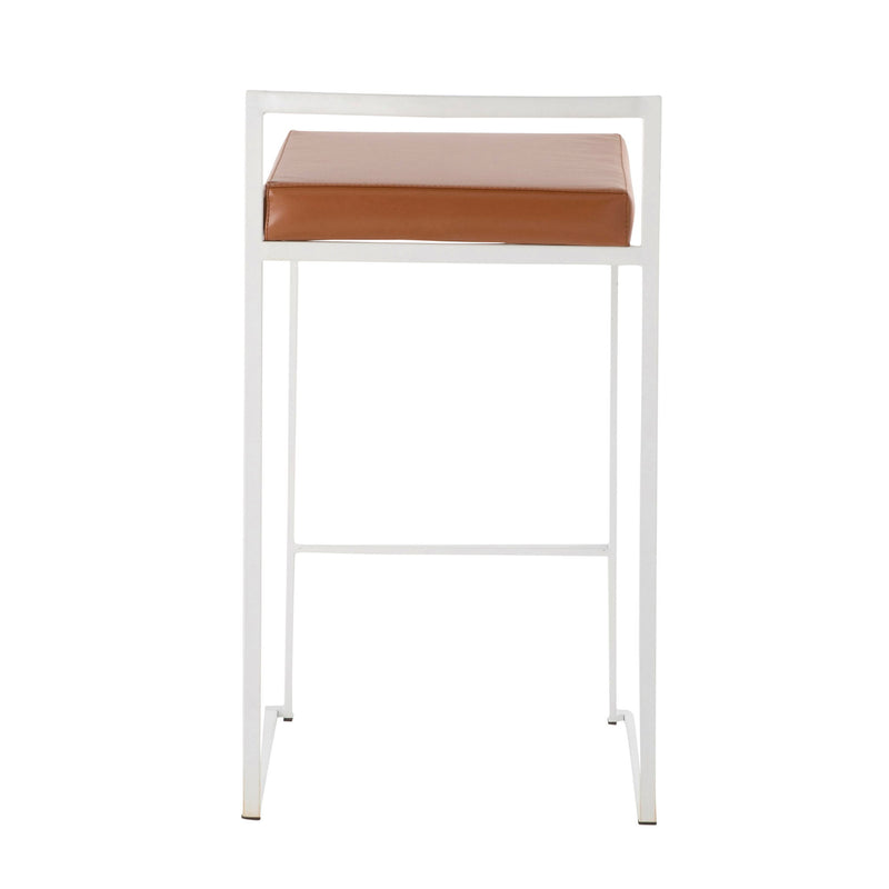 Lumi Source Fuji Simple Elegance contemporary stackable counter stool set with sleek design and modern metal construction