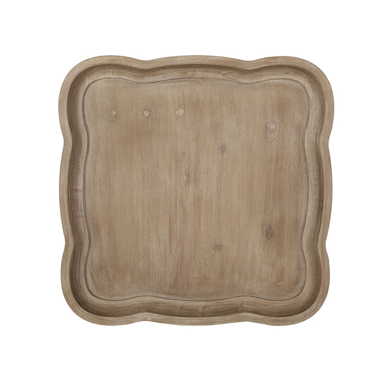 Noble House French Country accent table with hourglass design in natural finish, showcasing elegant, curved wooden legs and rustic style.