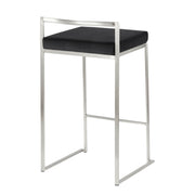 Lumi Source Fuji contemporary elegant stackable counter stool set with sleek modern design and wooden seats on metal frames.