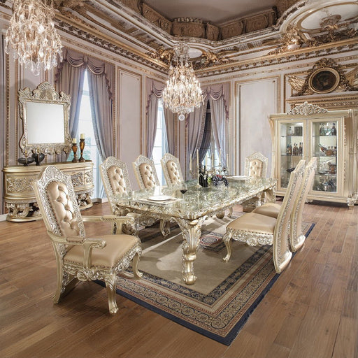 Vatican - Dining Table - Champagne Silver - R&R Furniture Gallery (Fountain Valley, CA)