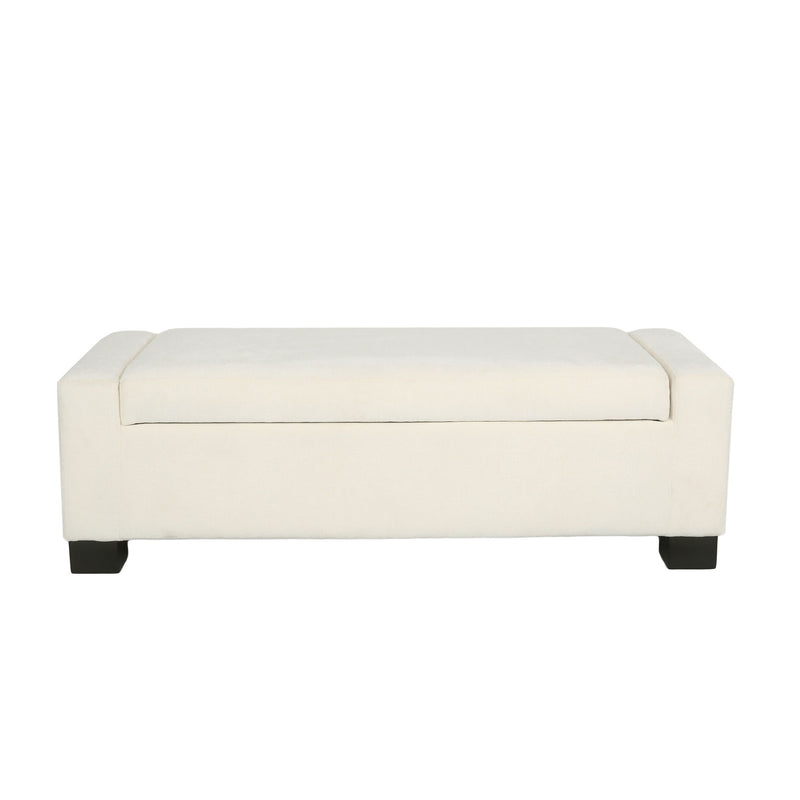 Textured fabric Noble House ottoman bench with hinged lid, featuring a soft, stylish design perfect for living room or bedroom.