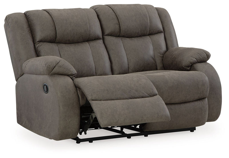 First Base - Reclining Loveseat - Gunmetal - R&R Furniture Gallery (Fountain Valley, CA)