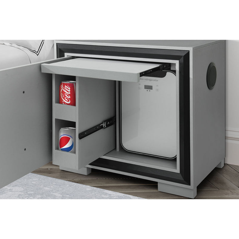 Adelaide - Nightstand With Cooler And Speaker - Gray / Black - R&R Furniture Gallery (Fountain Valley, CA)