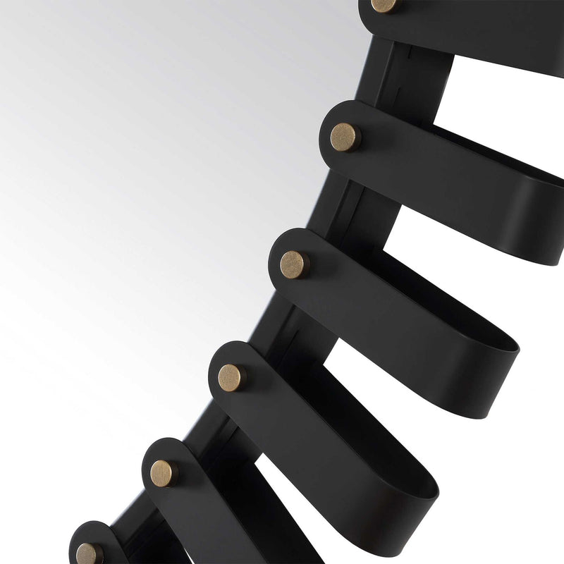 Jael - Round Iron Bands Mirror - Black
