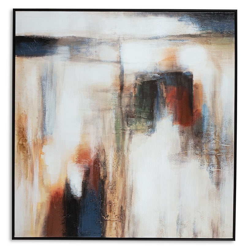 Pigeonford - Wall Art - White / Teal / Gold - R&R Furniture Gallery (Fountain Valley, CA)