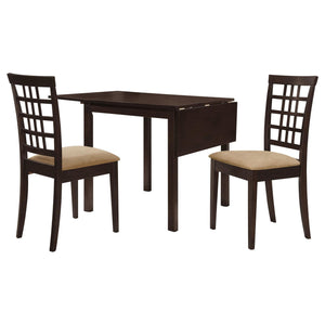 Kelso 3-piece Drop Leaf Dining Table Set Cappuccino and Tan