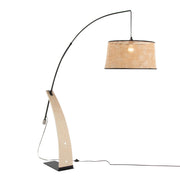 Lumi Source Robyn mid-century modern floor lamp with sleek wooden base and adjustable arm in a contemporary living space