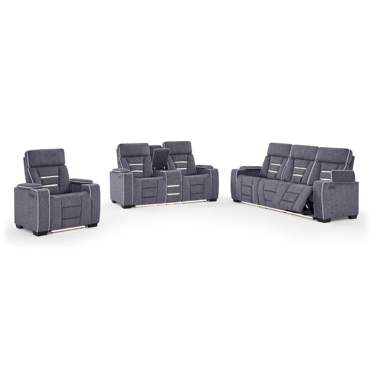 Austin - Recliner With Storage Arms - Gray