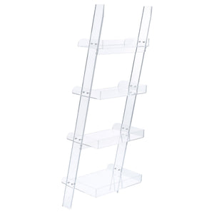 Cimarron - Ladder Bookcase With 4 Shelves - Clear