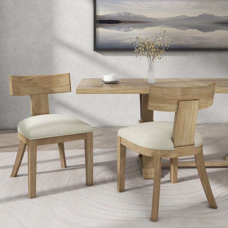 Contemporary Fabric Upholstered Side Dining Chairs Set With Curved Back - R&R Furniture Gallery (Fountain Valley, CA)
