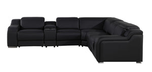 1116 - 6-Piece L-Shaped Sectional Sofa In With 3 Power Recliners & Power Headrests