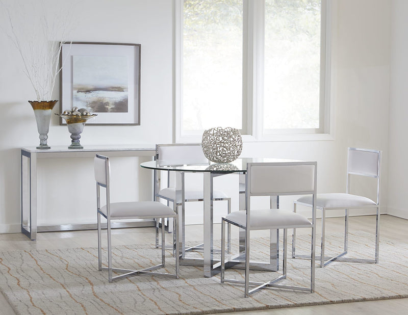 Amalfi X-Base Chair in White Leather