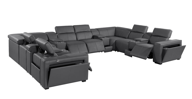 1224 - 12-Piece U-Shaped Sectional Sofa In With 4 Power Recliners & Power Headrests