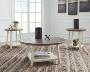 Bolanbrook - Occasional Table Set (Set of 3) - White / Brown / Beige - R&R Furniture Gallery (Fountain Valley, CA)