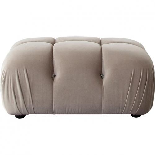 Paloma Rectangle Ottoman in Mink Tan Velvet