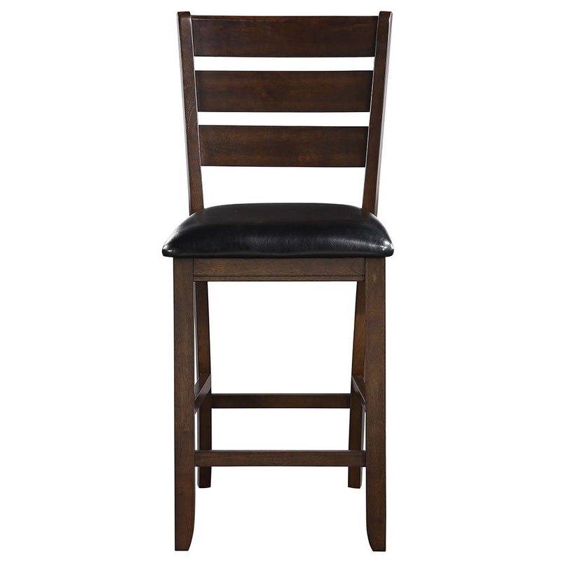 Urbana - Counter Height Chair (Set of 2) - Black Synthetic Leather & Espresso - R&R Furniture Gallery (Fountain Valley, CA)