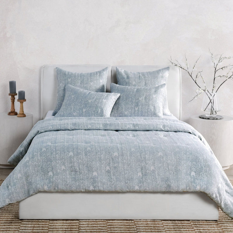 French Herringbone - Comforter Euro Sham - Storm - R&R Furniture Gallery (Fountain Valley, CA)