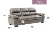 Glory Furniture Marta stationary sofa with plush cushions and modern design, shown in a living room setting.