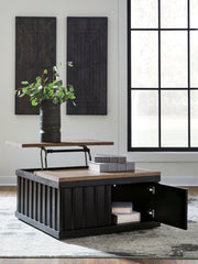 Rylandyn - Lift Top Cocktail Table - Black / Light Brown - R&R Furniture Gallery (Fountain Valley, CA)