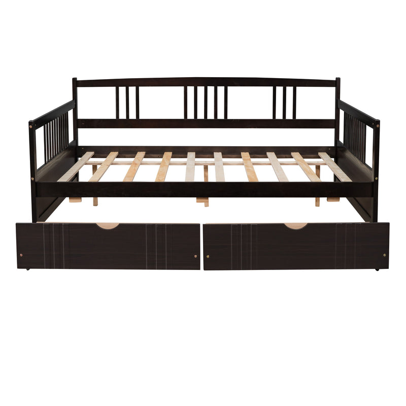 Modern DreamHaus multifunctional daybed with built-in storage drawers and a sleek design, ideal for contemporary bedrooms.