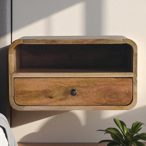 Curved Upper Slot Floating Nightstand - R&R Furniture Gallery (Fountain Valley, CA)