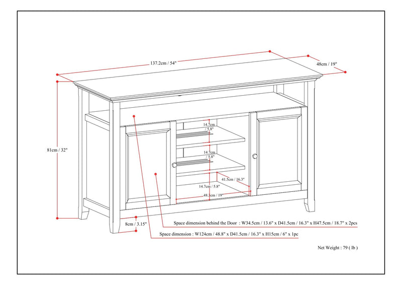 Amherst - TV Media Stand, Handcrafted - R&R Furniture Gallery (Fountain Valley, CA)