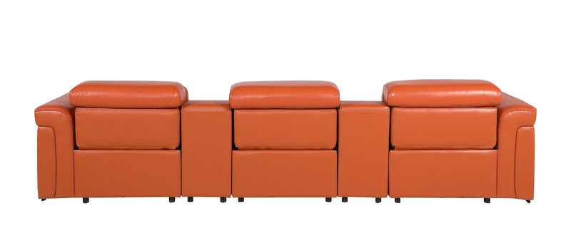 1126 - 5-Piece Modular Power Reclining Sofa In With 3 Power Recliners & Power Headrests