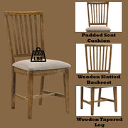 Wallace II - Side Chair (Set of 2) - Tan Linen & Weathered Oak - R&R Furniture Gallery (Fountain Valley, CA)