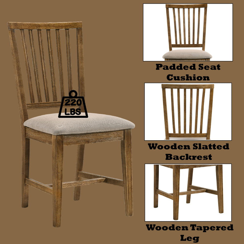 Wallace II - Side Chair (Set of 2) - Tan Linen & Weathered Oak - R&R Furniture Gallery (Fountain Valley, CA)