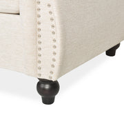 Noble House Chesterfield style 3-seater sofa with deep button tufting, stationary design, elegant and plush living room furniture