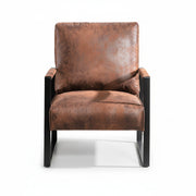 Accent Chair With Durable Square Frame, Armchair For Living Room - Brown - R&R Furniture Gallery (Fountain Valley, CA)