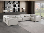 1224 - 8-Piece U-Shaped Sectional Sofa In With 4 Power Recliners & Power Headrest - R&R Furniture Gallery (Fountain Valley, CA)