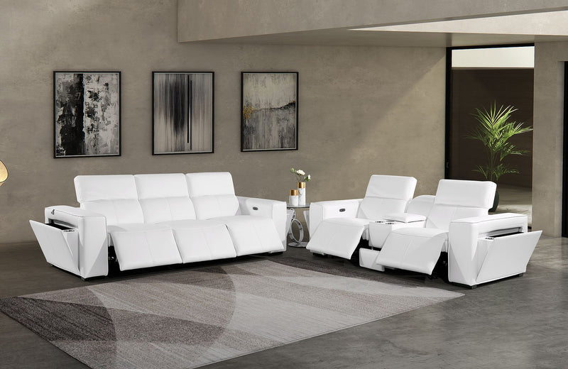 1224 - 6-Piece Modular Power Reclining Sofa And Console Loveseat Set In With 5 Power Recliners & Power Headrests