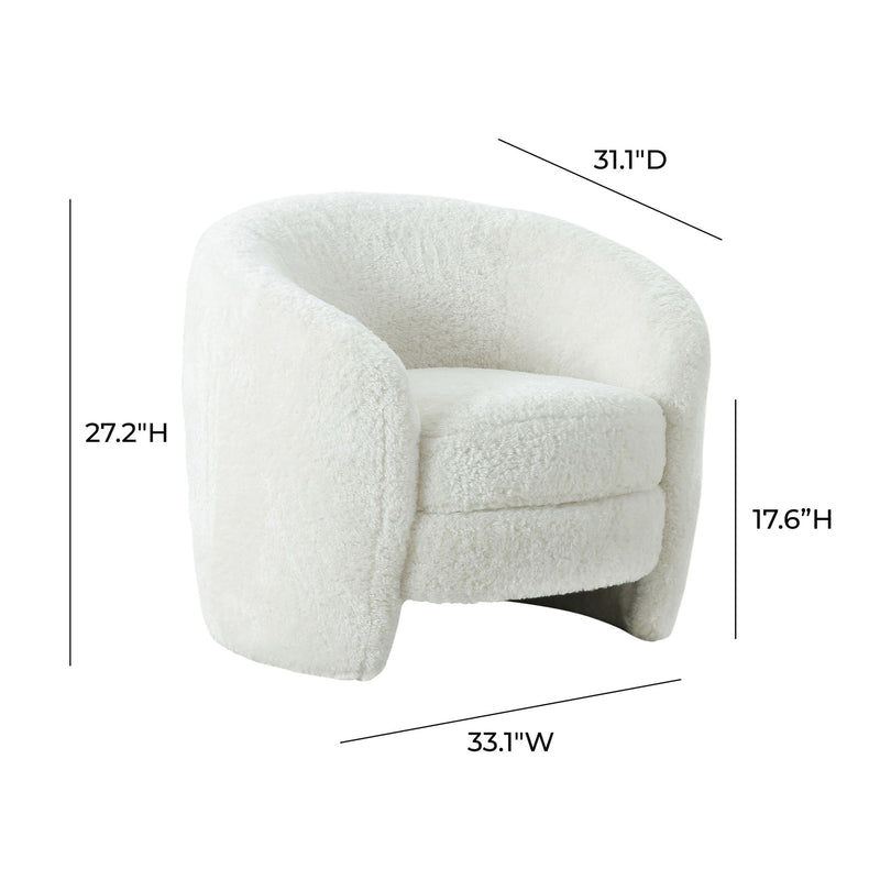 Dakota - Faux Shearling Armchair - White