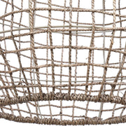 Beige Cross-Weave 1 Light Pendant by Uttermost, modern pendant lighting with woven design, hanging from a ceiling.