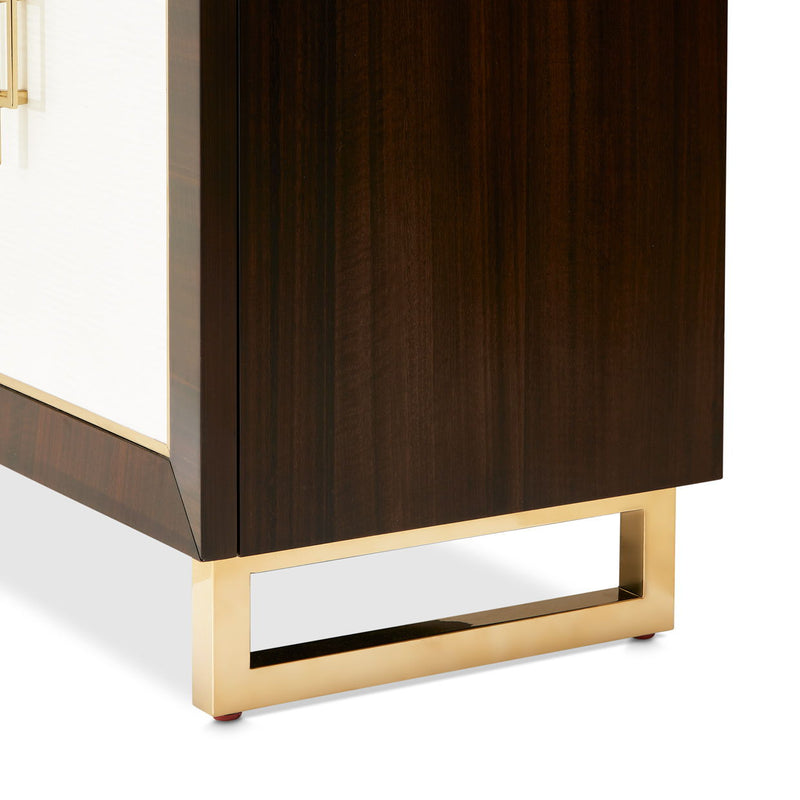 Belmont Place - Display Cabinet - White / Dark Brown - R&R Furniture Gallery (Fountain Valley, CA)