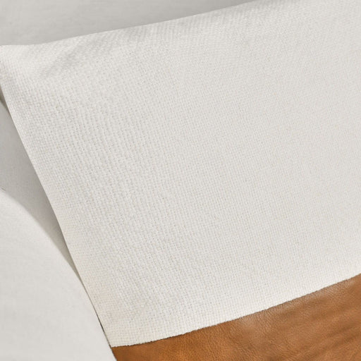 Ivory and chestnut accent pillow by Classic Home, featuring a decorative cushion for sofa or bed décor.