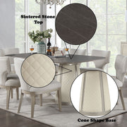 Kasa - Dining Table - Sintered Stone Top & Champagne - R&R Furniture Gallery (Fountain Valley, CA)