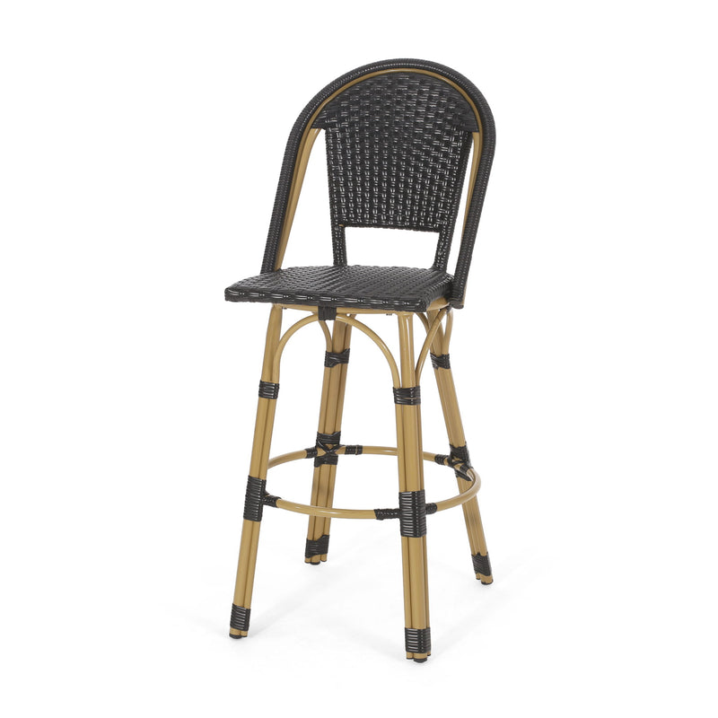 Outdoor Rattan And Aluminum French Barstools (Set of 2) - R&R Furniture Gallery (Fountain Valley, CA)