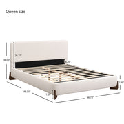 Queen Size Elegant Terry Upholstered Bed - White - R&R Furniture Gallery (Fountain Valley, CA)