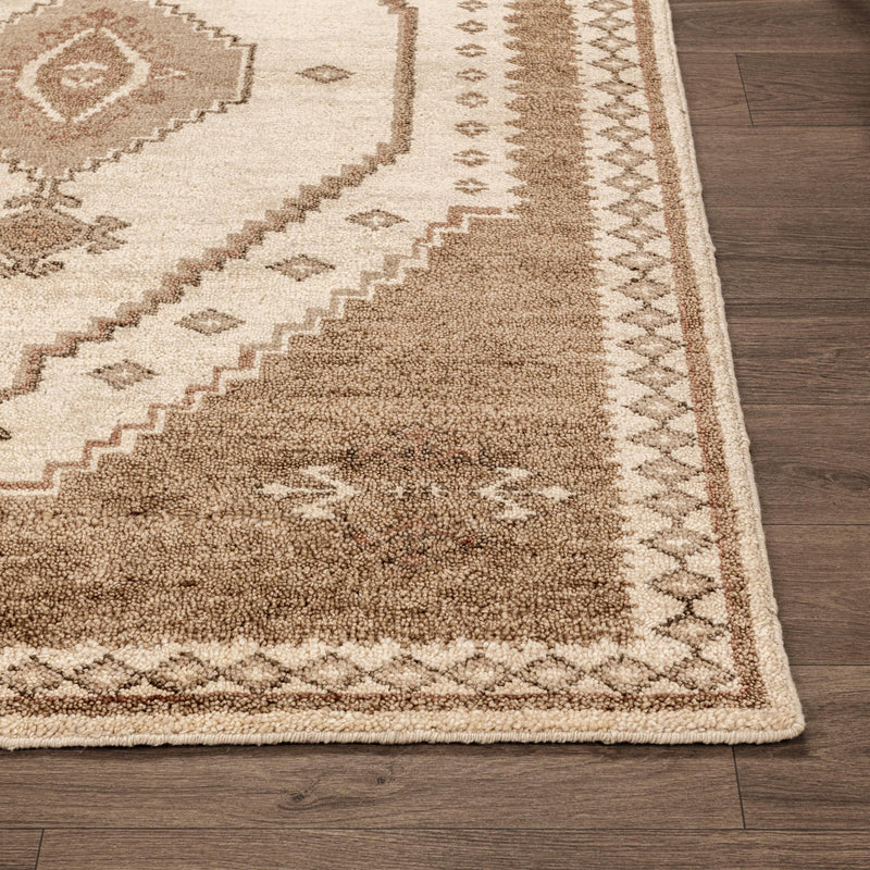 Hand-knotted Luxor area rug by Classic Home featuring intricate patterns and rich colors for elegant room decor.