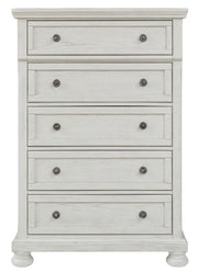 Robbinsdale - Five Drawer Chest - Antique White - R&R Furniture Gallery (Fountain Valley, CA)