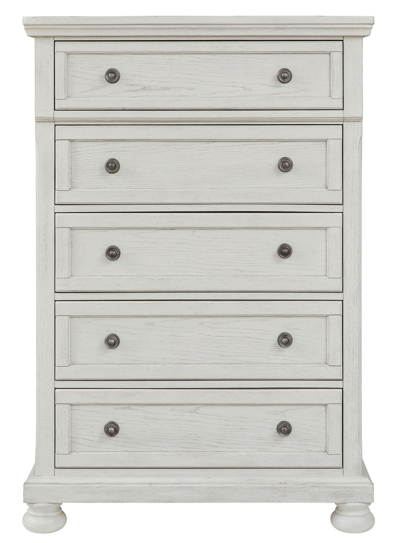 Robbinsdale - Five Drawer Chest - Antique White - R&R Furniture Gallery (Fountain Valley, CA)
