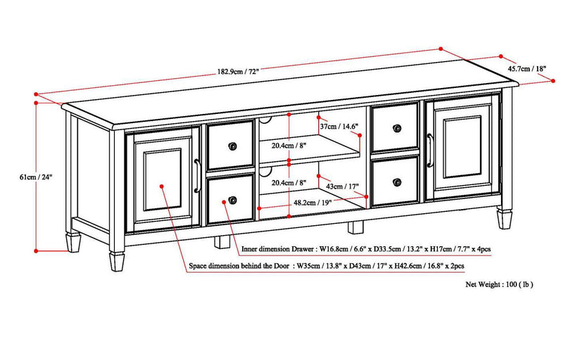 Connaught - Wide TV Stand - R&R Furniture Gallery (Fountain Valley, CA)
