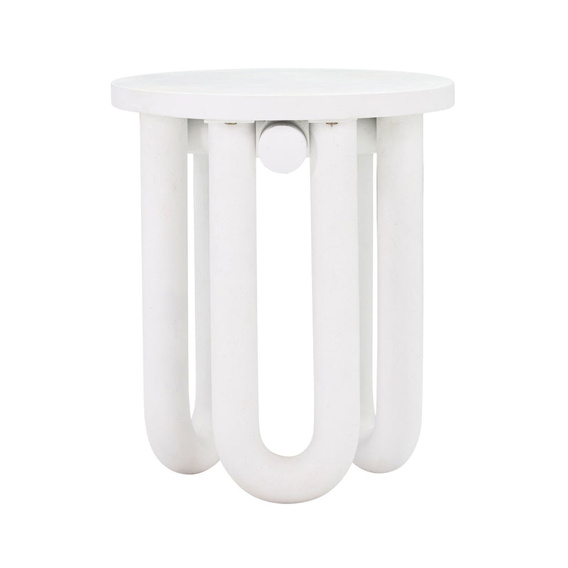 Tildy - Concrete Side Table - White - R&R Furniture Gallery (Fountain Valley, CA)