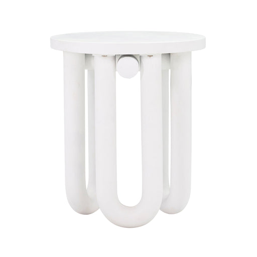 Tildy - Concrete Side Table - White - R&R Furniture Gallery (Fountain Valley, CA)