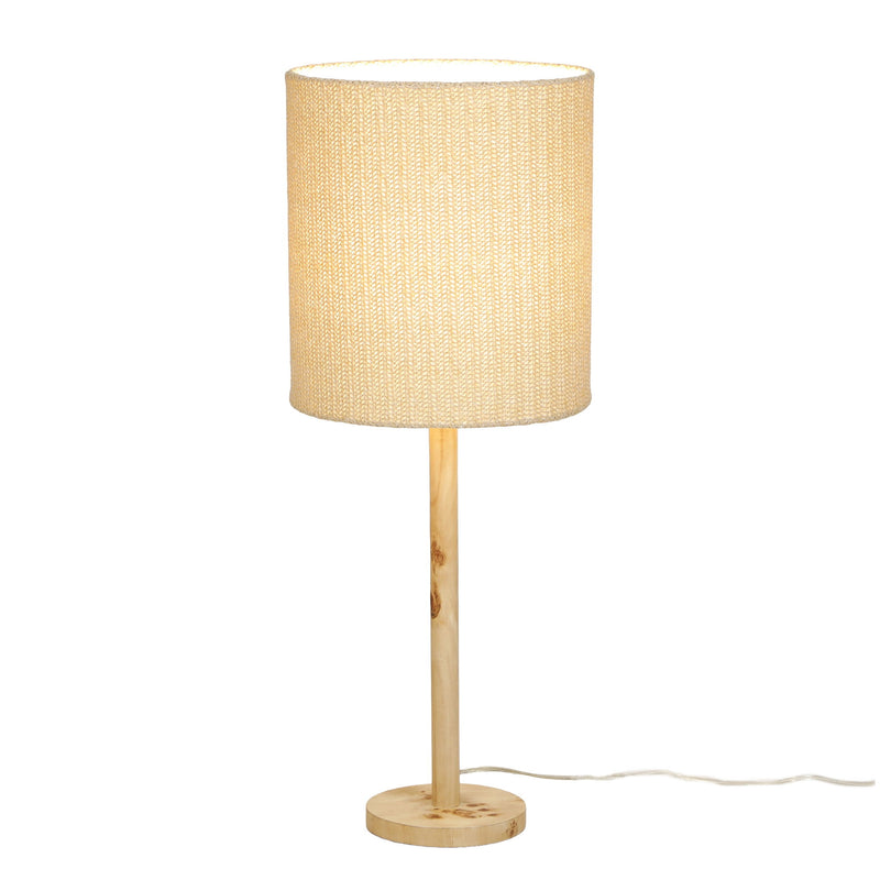 Lamia - Burl and Raffia Designer Table Lamp - Natural - R&R Furniture Gallery (Fountain Valley, CA)