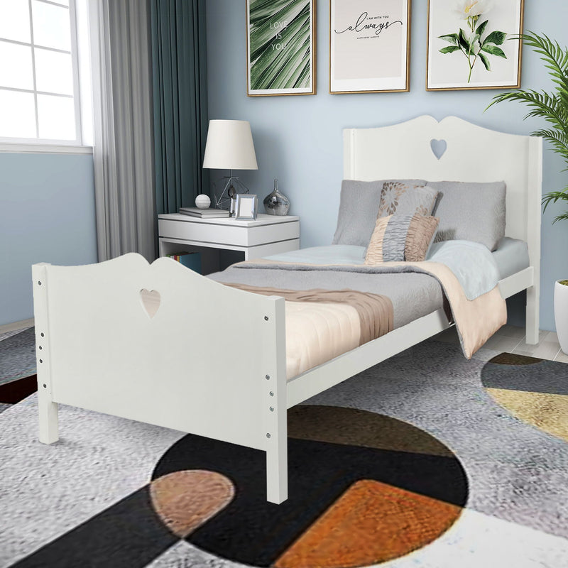 DreamHaus platform bed with slat support, headboard, and footboard in a modern bedroom setup.