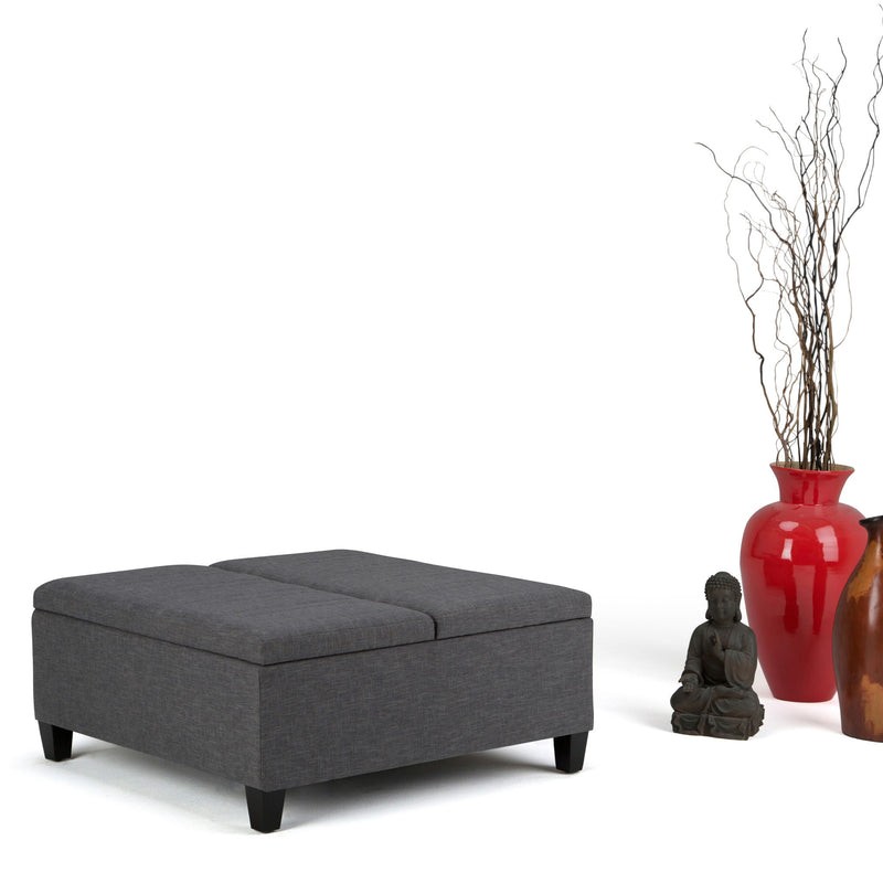 Ellis - Coffee Table Storage Ottoman Contemporary Design - R&R Furniture Gallery (Fountain Valley, CA)