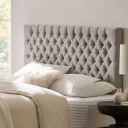 Queen Size Headboard With Button Tufting - Light Gray - R&R Furniture Gallery (Fountain Valley, CA)